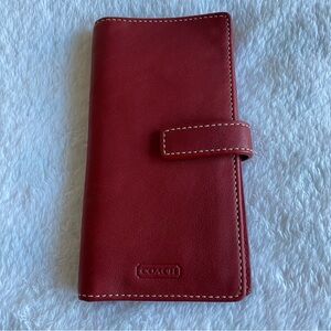 Coach Cherry Red Leather Slim Bifold Wallet